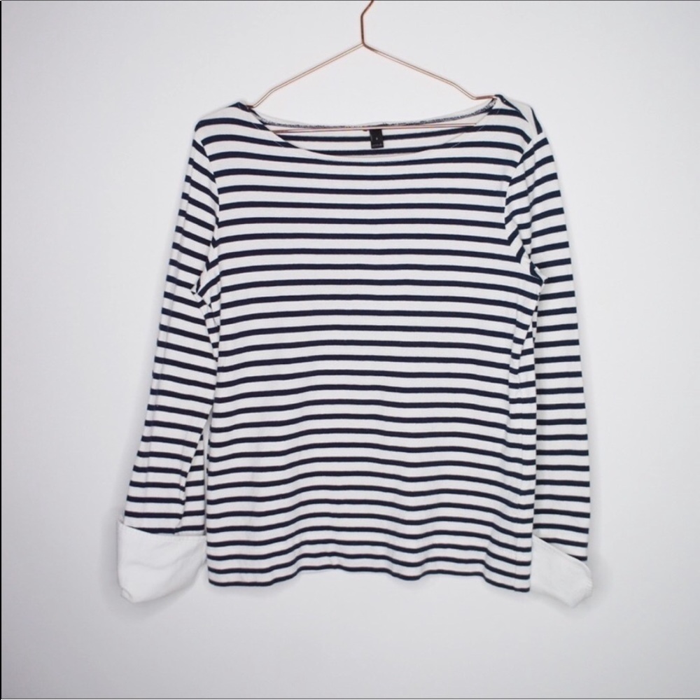 J Crew Striped Boatneck Shirt - Picture 2 of 8